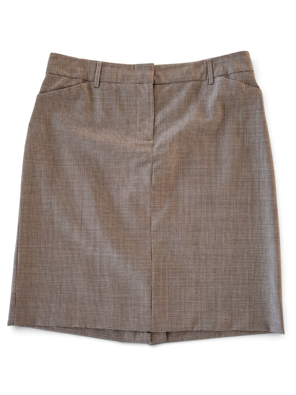 VTG J.Crew Midi Skirt 100% Wool Gingham Check Plaid Academia Brown Size 10